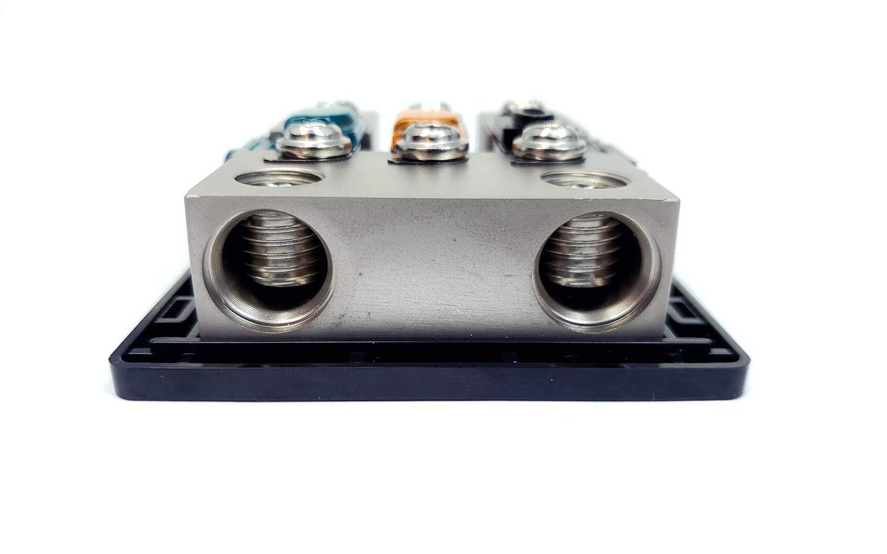 Knukonceptz Bassik High Current 3 Way 0 Gauge Fuse Distribution Block   160 Amp