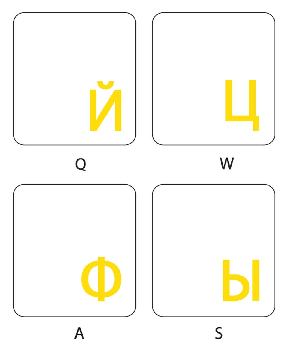 Online Welcome Russian Keyboard Stickers With Transparent Background With Yellow Lettering For Computer Laptops Desktop