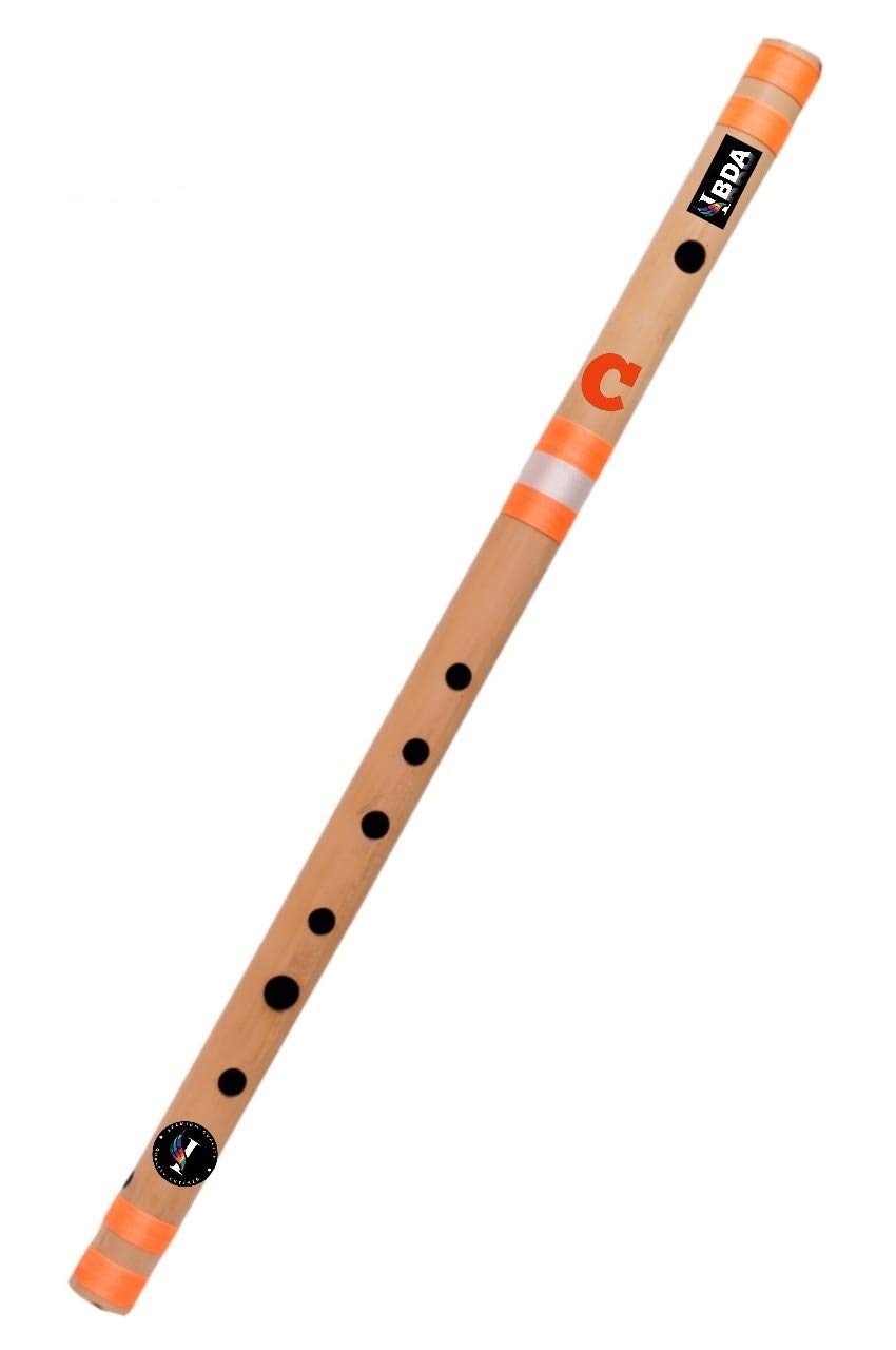 Ibda Flutes For Professional/Learner/Beginner Handmade C Scale Bamboo Bansuri 19 Inch With Silk Thread. Go Vocal For Local For M