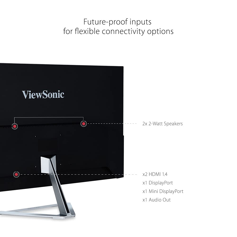 Viewsonic Vx3276 2K Mhd 32 Inch Widescreen Ips 1440P Monitor With Ultra Thin Bezels, Hdmi Displayport And Mini Displayport