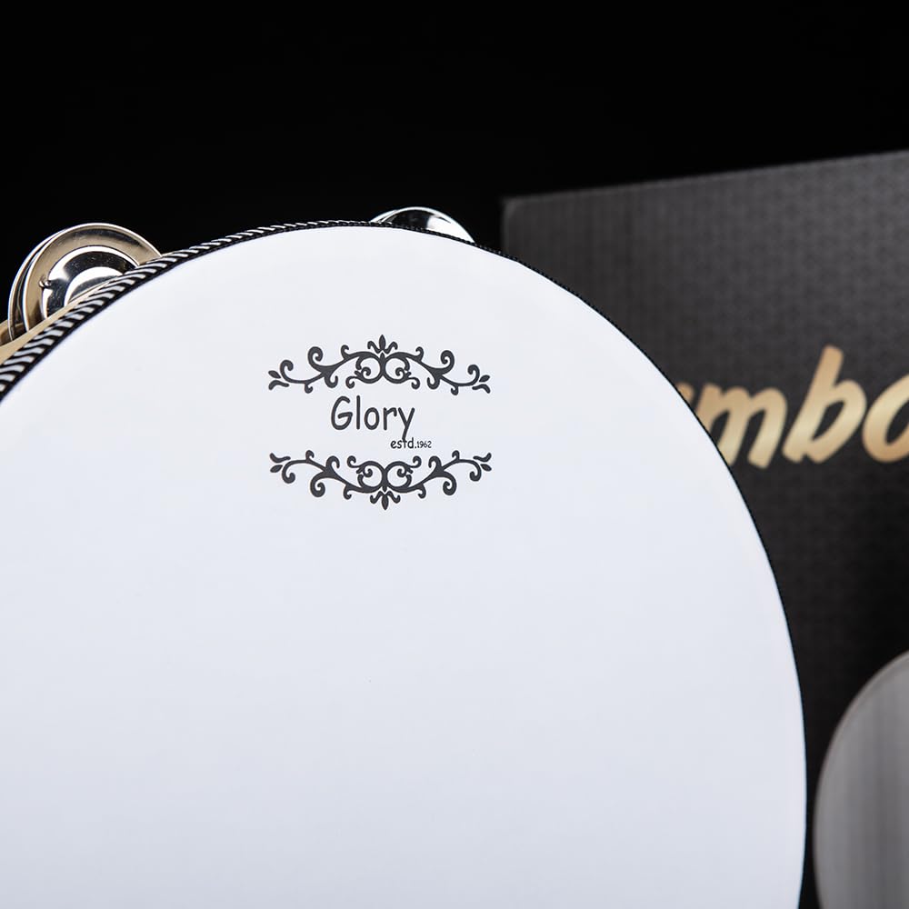 Glory Hand Held Tambourine Drum 10 Inch Bell Birch Metal Jingles Percussion Gift Musical Drum Instrument For Ktv Party Games (10
