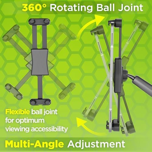 Truckules Tablet Mount For Truck   Heavy Duty Super Suction Cup For Tablet & Ipad Mount Truck Dashboard Windshield 16.7 Inch Lon