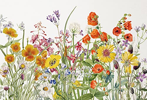 Laeacco 9X6Ft Watercolor Wild Flower Backdrop Plain Floral Bridal Shower Wedding Background Rustic Retro Colorful Dried Flower B
