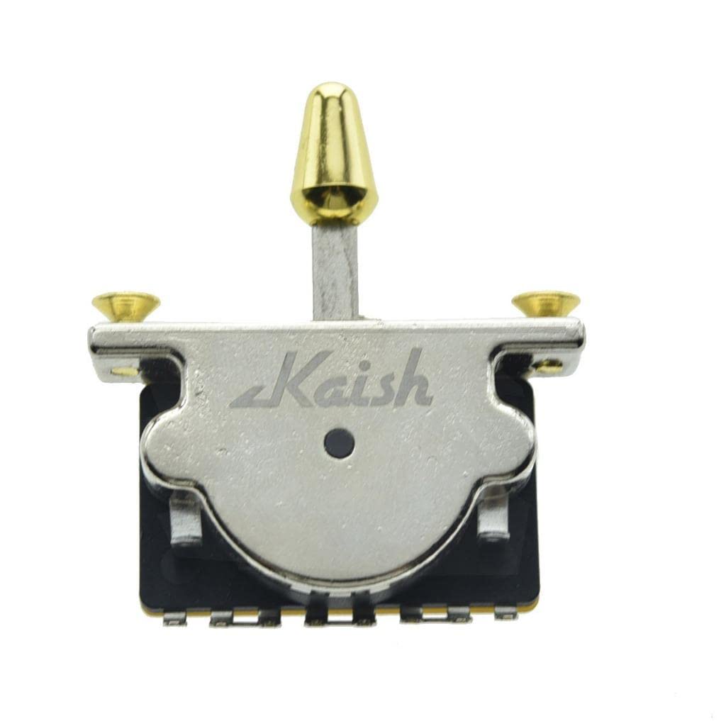Kaish Heavy Duty 3 Way Guitar Pickup Lever Switch Pickup Selector Switch For Strat Tele With Plastic Gold Tip