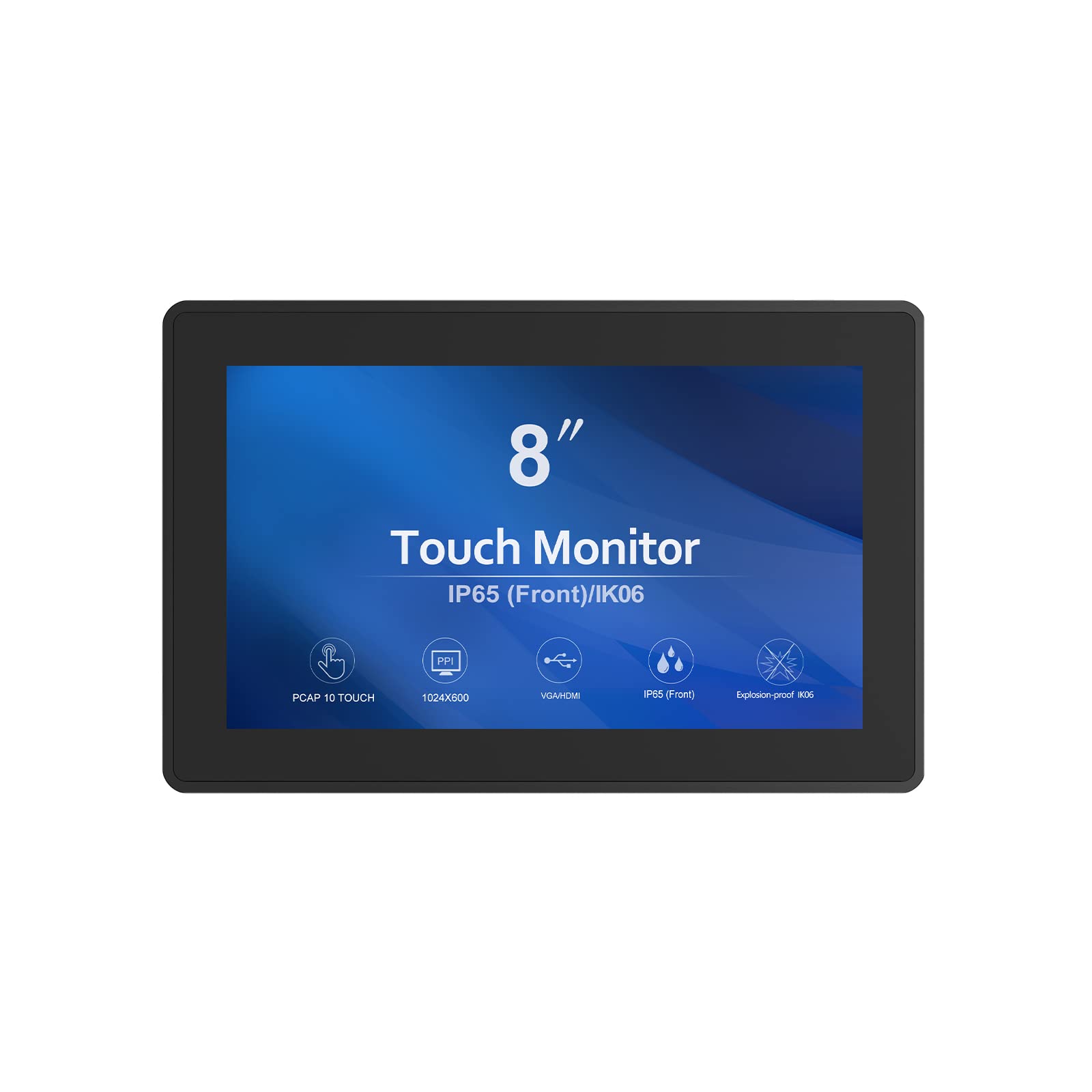 Greentouch 8 Inch Open Frame 1024X600 Hdmi Pcap Touch Monitors For Consumer, Retail Pos, And Hospitality Markets
