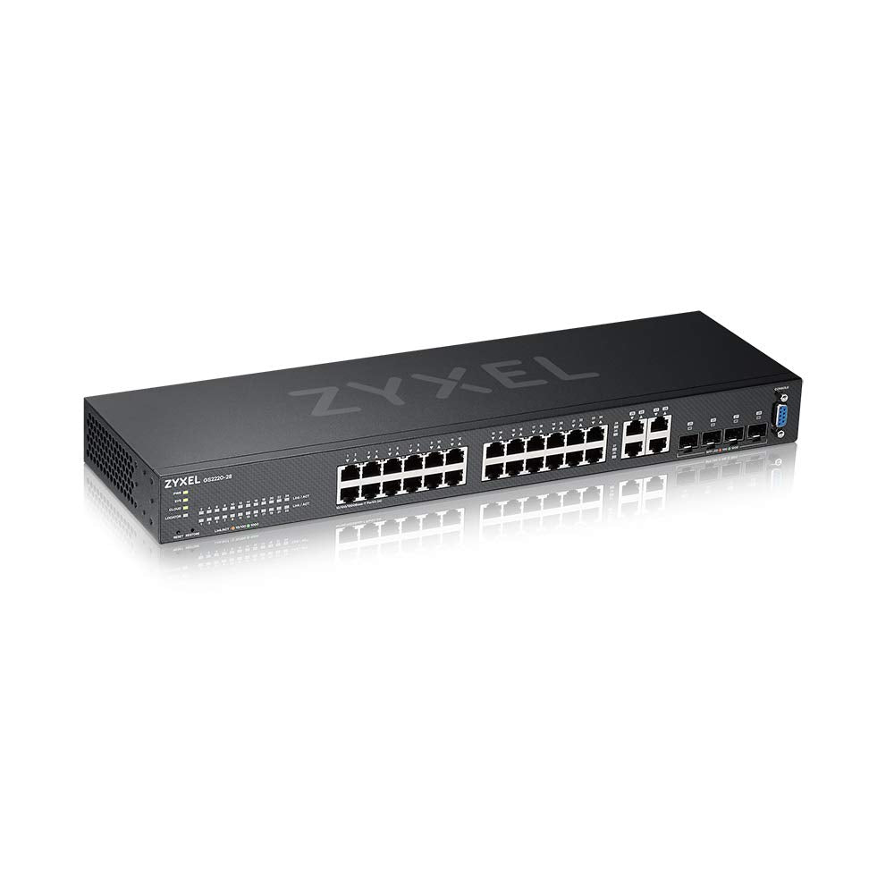 Zyxel 24 Port Gigabit Ethernet Layer 2 Managed Switch   Fanless Design With 4 Gigabit Combo Ports And Hybrid Cloud Mode Gs2220 2