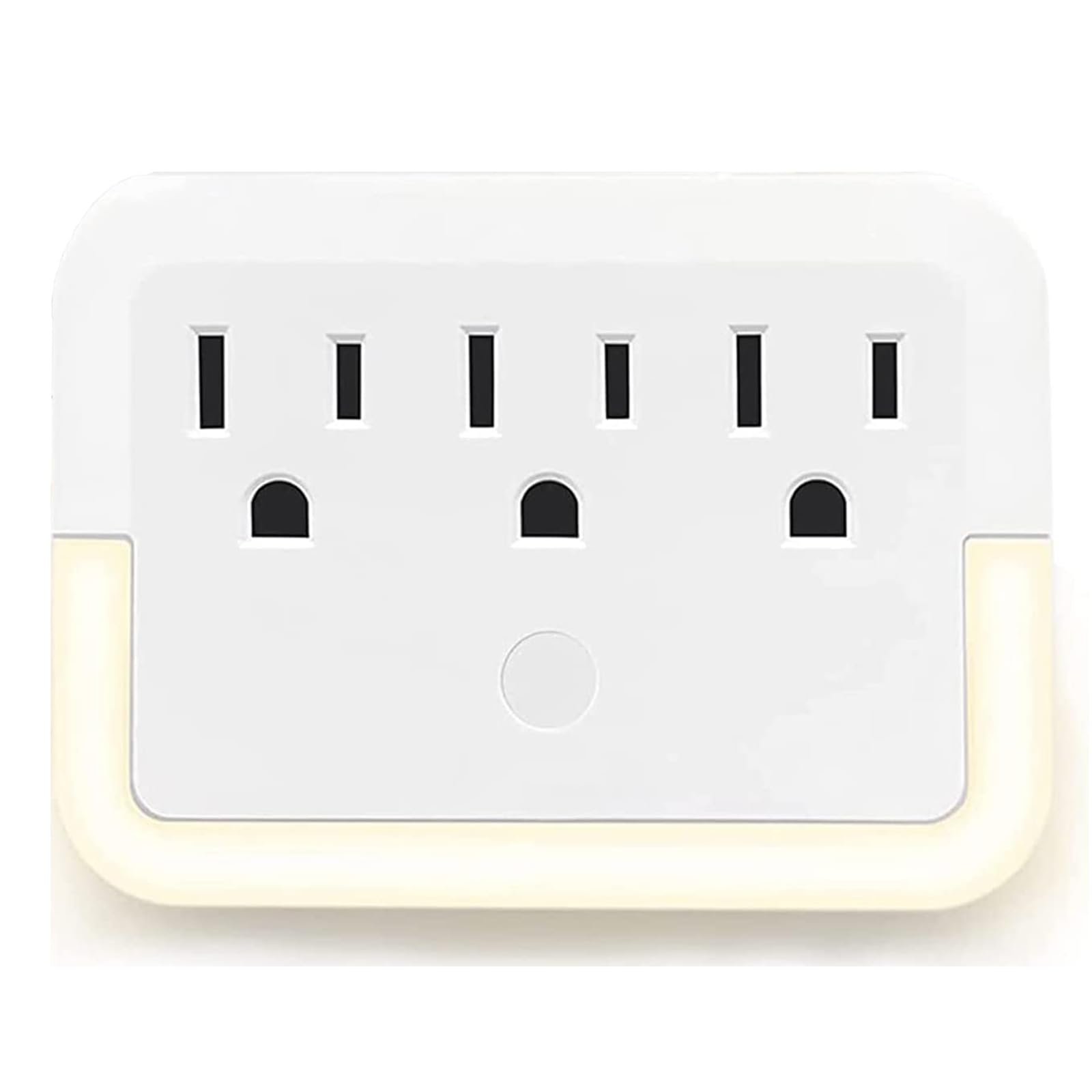 Multi Outlet Wall Adapter 3 Ac Outlet Extender With Warm White Led Light Sensing Outlet Night Light Multi Outlet Portable Chargi