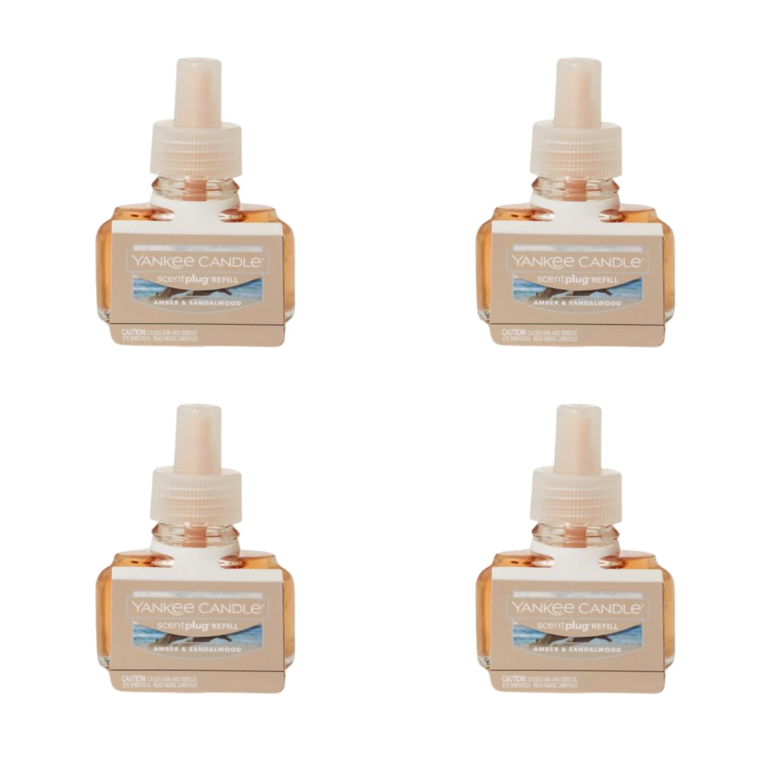 Yankee Candle Amber & Sandalwood Electric Home Fragrance Scent Plug Refill (Pack Of 4)