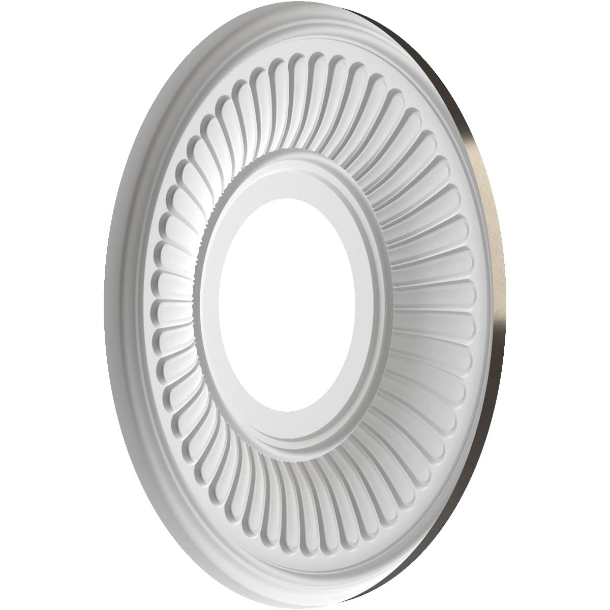 Ekena Millwork Cmp10Becch Berkshire Thermoformed Pvc Ceiling Medallion (Fits Canopies Up To 4 1/2), 10Od X 3 1/2Id X 3/4P, Metal