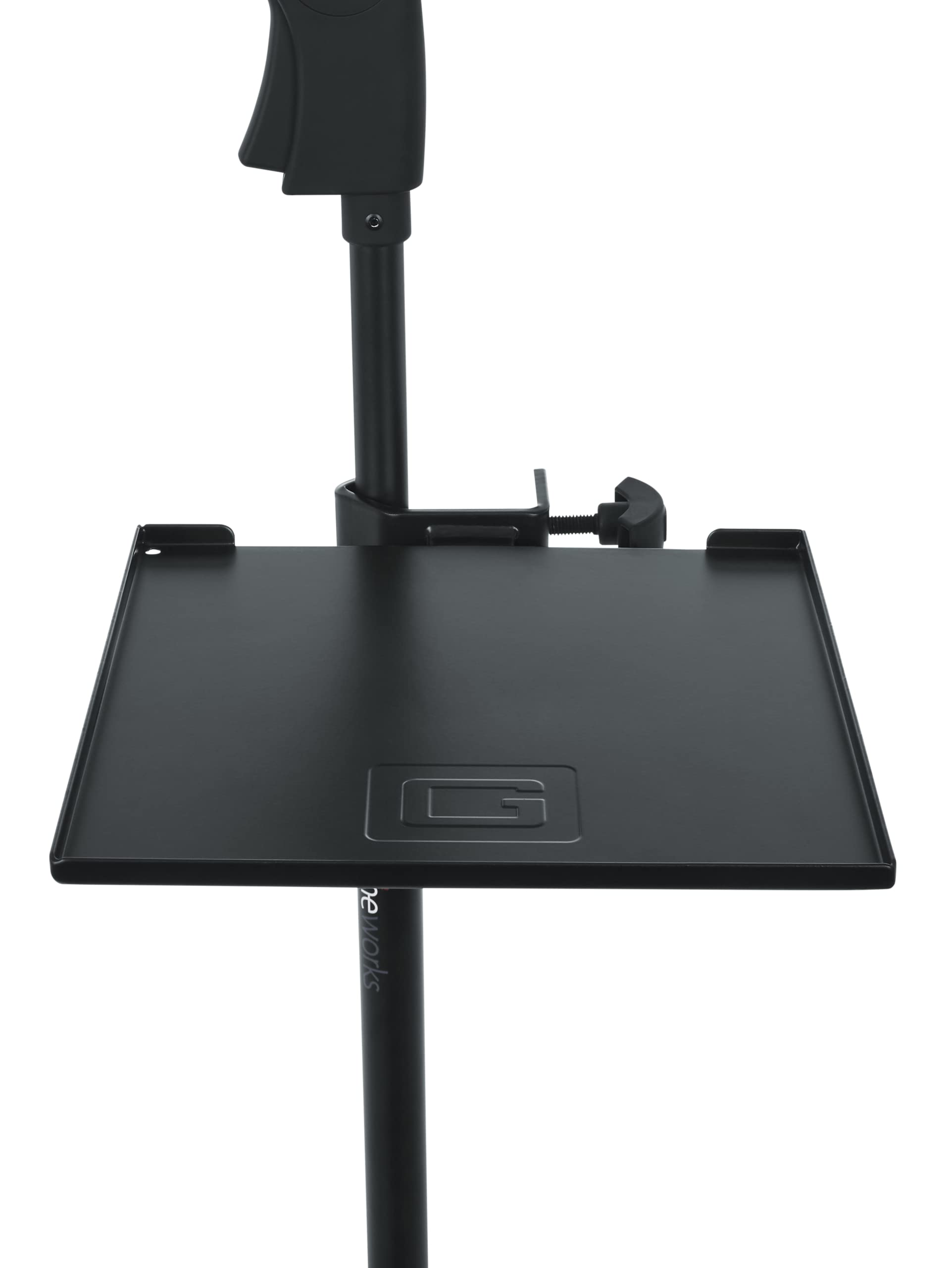 Gator Set Of 2 Microphone Stand Clamp On Utility Shelf 9'' X 9'' Surface Area With 10 Pound Weight Capacity (Gfw Shelf0909 2Pk)