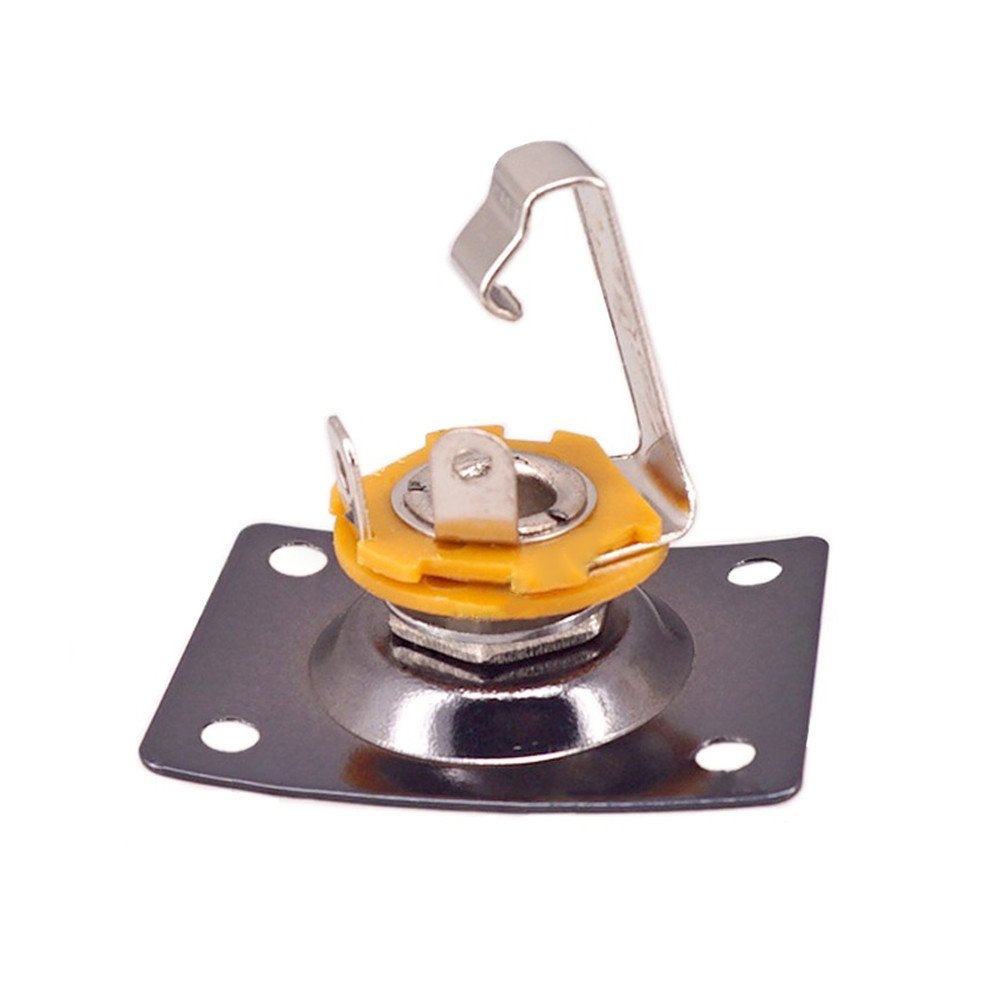 Square Metal 1/4 Output Jack Plate Input Jack Socket For Electric Guitar Bass (Black)