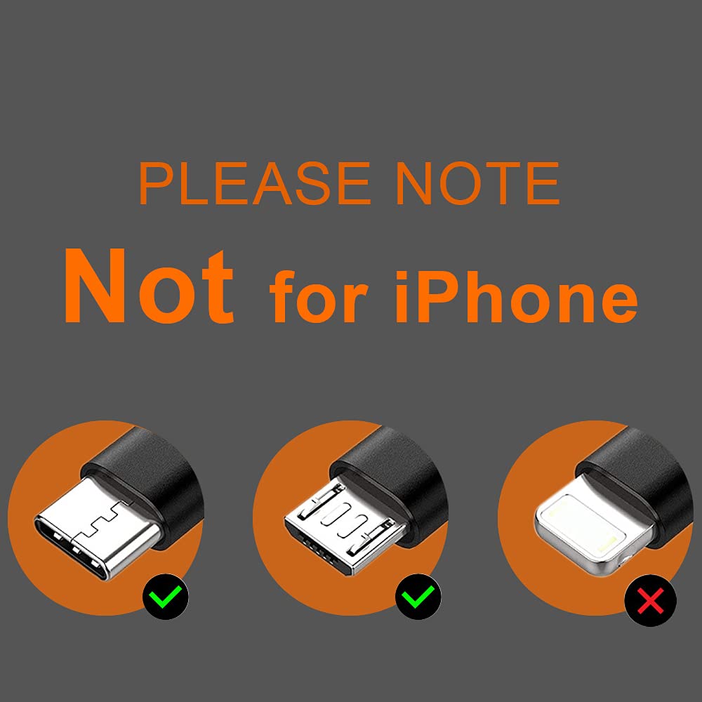 Multi Charging Cable, 6Ft 2Pack Multi Charger Cable Braided Multiple Usb Cable Universal 3 In 1 Charging Cord With Dual Type C,