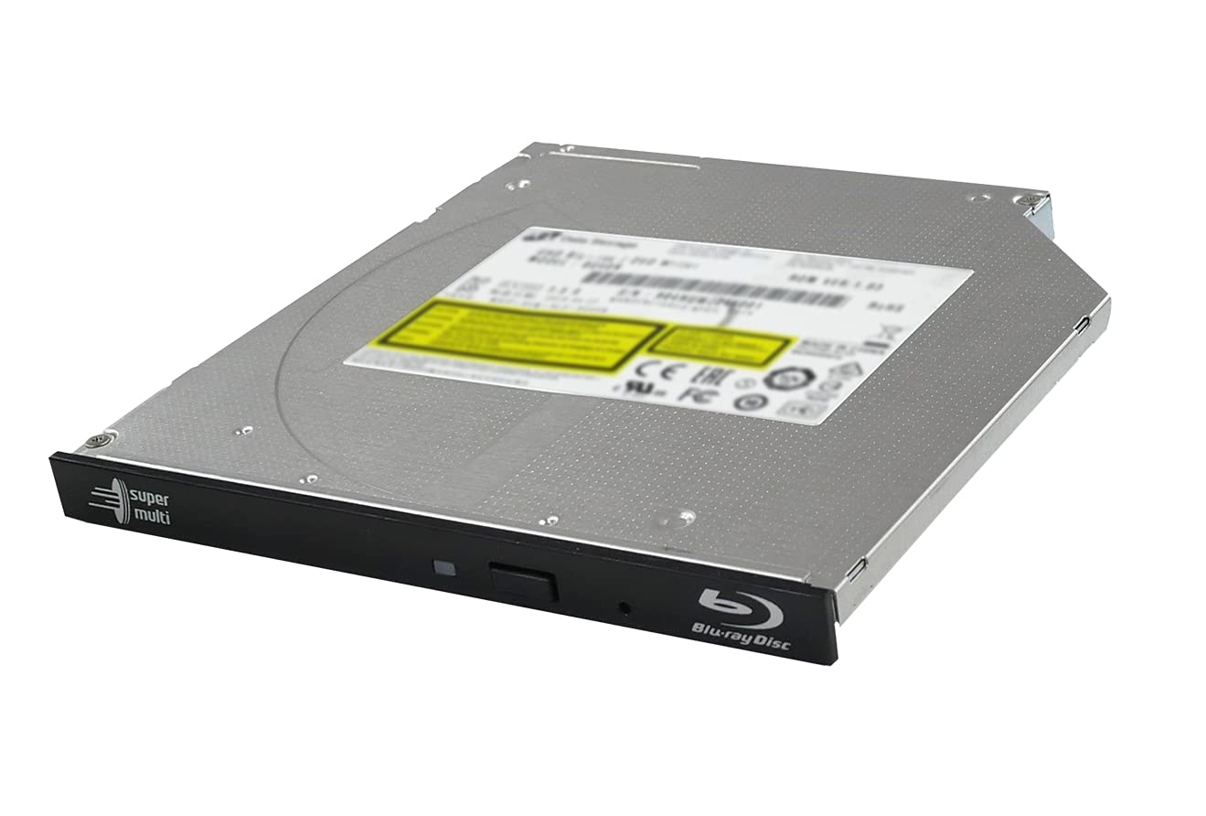 Hitachi-LG BU40N Internal UHD Blu-Ray/DVD Drive/Burner, Slim 9.5 mm Rewriter for Laptop, Desktop PC, Windows 10 Compatible, Ultr