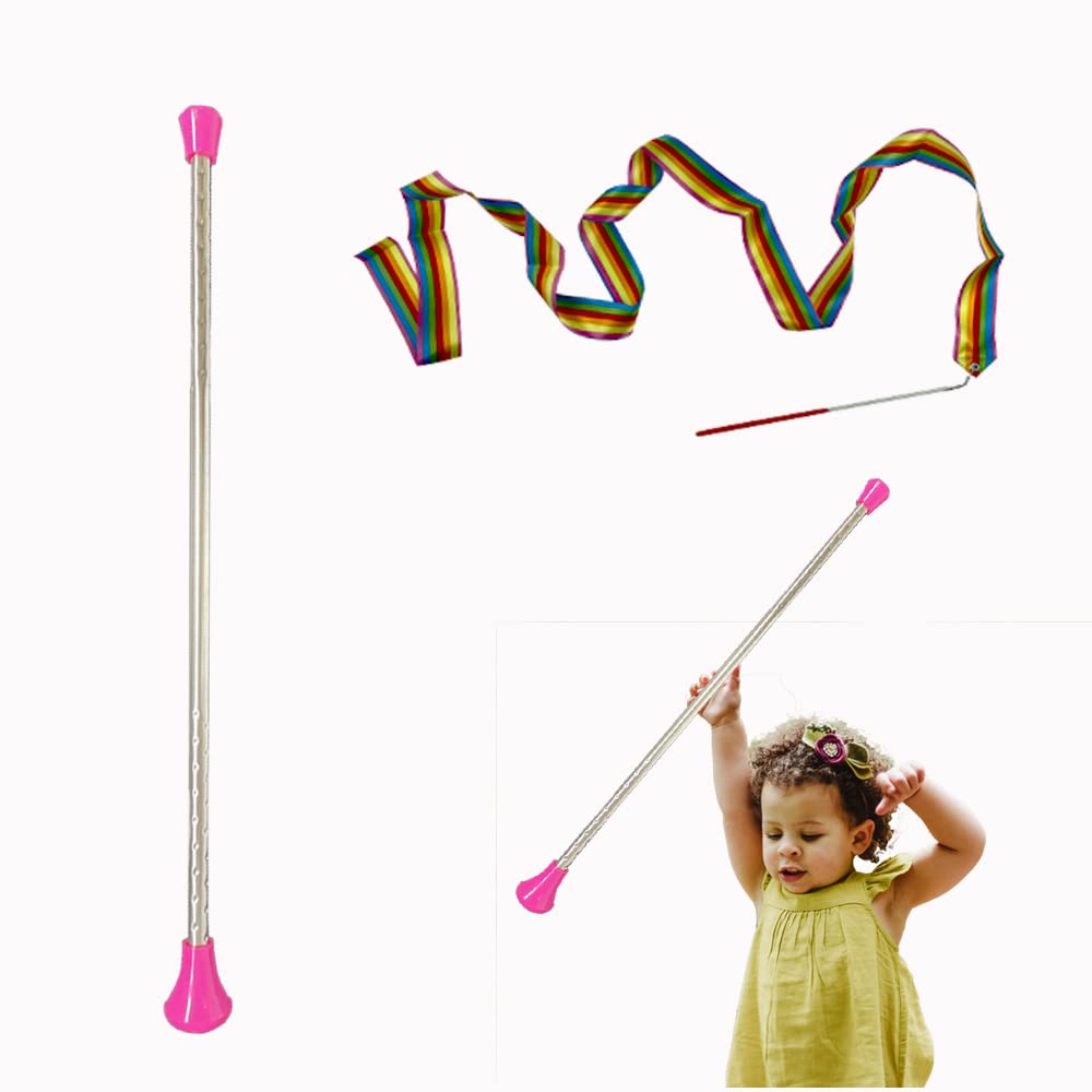 Oiloda Twirling Baton 21 Inches Marching Baton Spinning Dance Baton Metal Gymnastics Parade Stick For Child In Majorette (Pink)