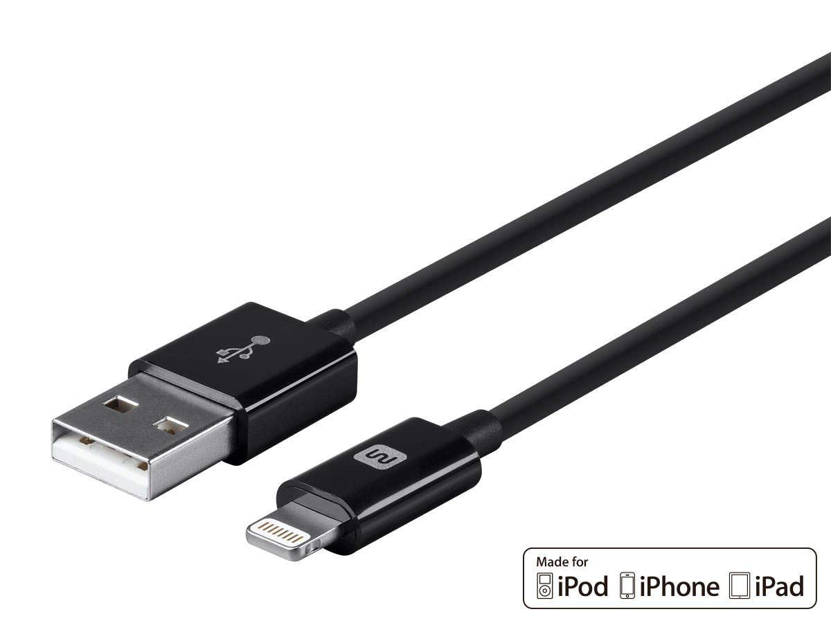 Monoprice Lightning To Usb Type A Charging Cable   Apple Mfi Certified, 10 Feet, Black   Essential Series