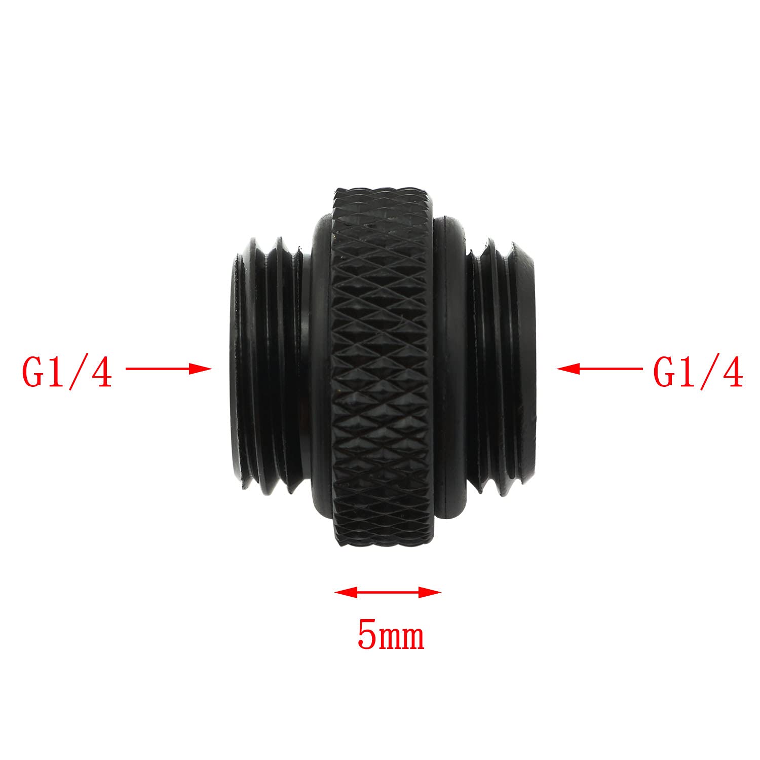 Zyamy 4Pcs G1/4'' 5Mm Male To Male Extender Fitting With Sealed O Ring For Pc Water Cooling Systems Extender Fitting, Black M To