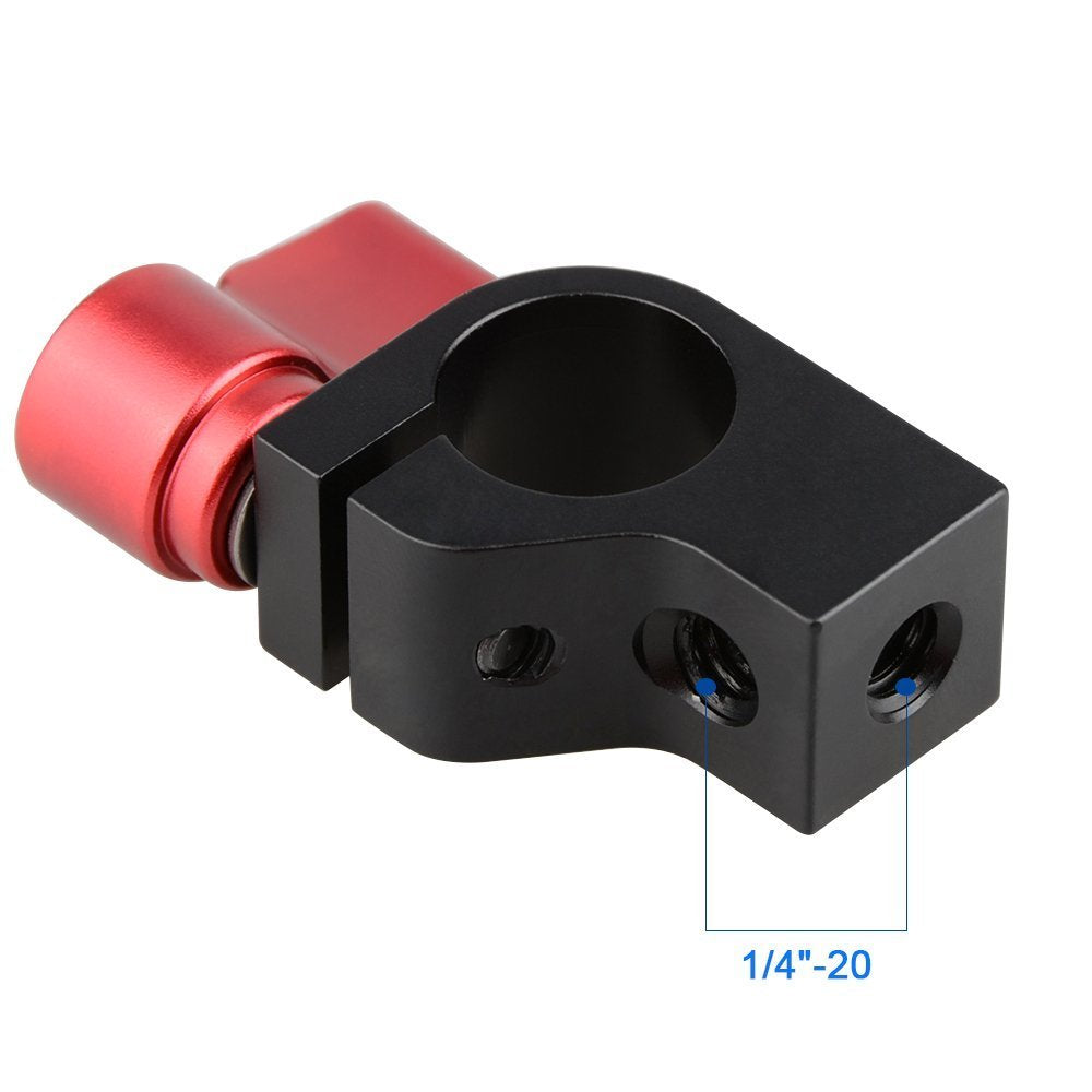 Camvate 15Mm Single Rod Clamp With Two 1/4-20 Screw Hole For Camera Dslr Rail System(Red, 2 Pieses) - 1781
