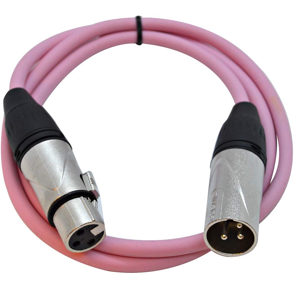 Seismic Audio - SAXLX-3Pink - 3 Foot Pink XLR Patch Cable Mic Cord - 3 Pin XLR Male to XLR Female Microphone Cables - 3