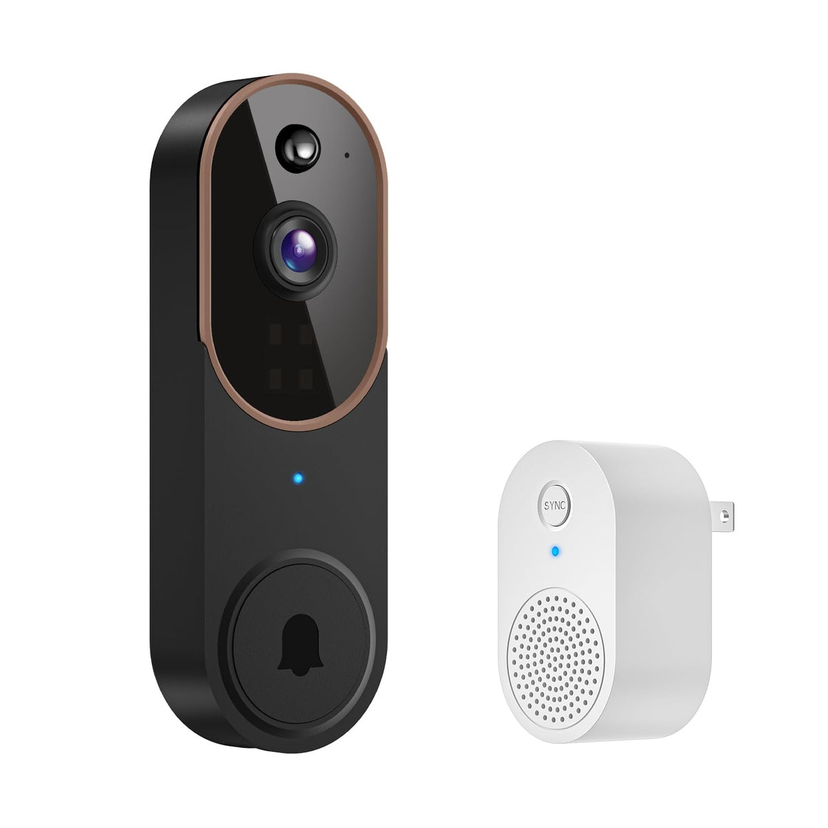Gridtera 1080P Wireless Video Doorbell Camera With Chime, Ai Human Detection, Live View, Night Vision, Cloud Storage, 2.4G Wifi,