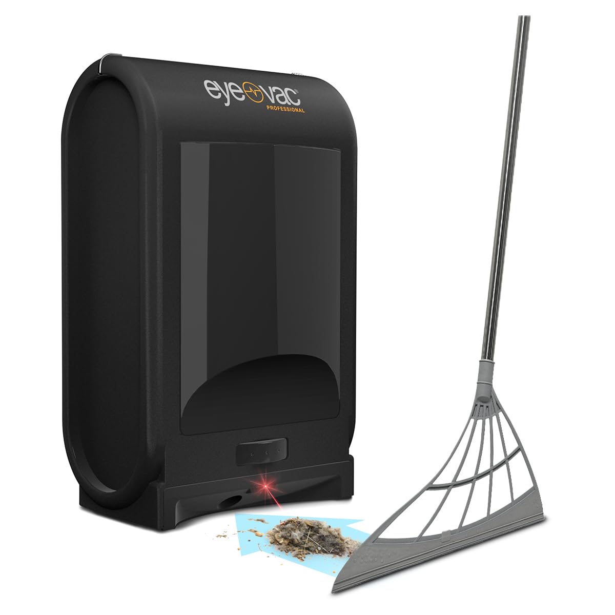 EyeVac Pro & Squeegee Broom Bundle  Touchless Vacuum Automatic Dustpan  Squeegee Multisurface Sweeping  Great for Salon Pet H
