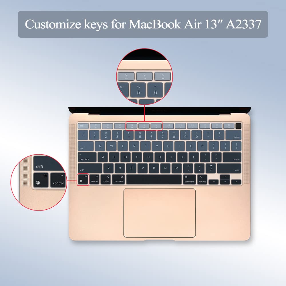 Silicone Keyboard Cover Skin For Macbook Air 13 Inch A2337 M1 Chip Released In 2020 Touch Id & Retina Display Us Version Ultra T