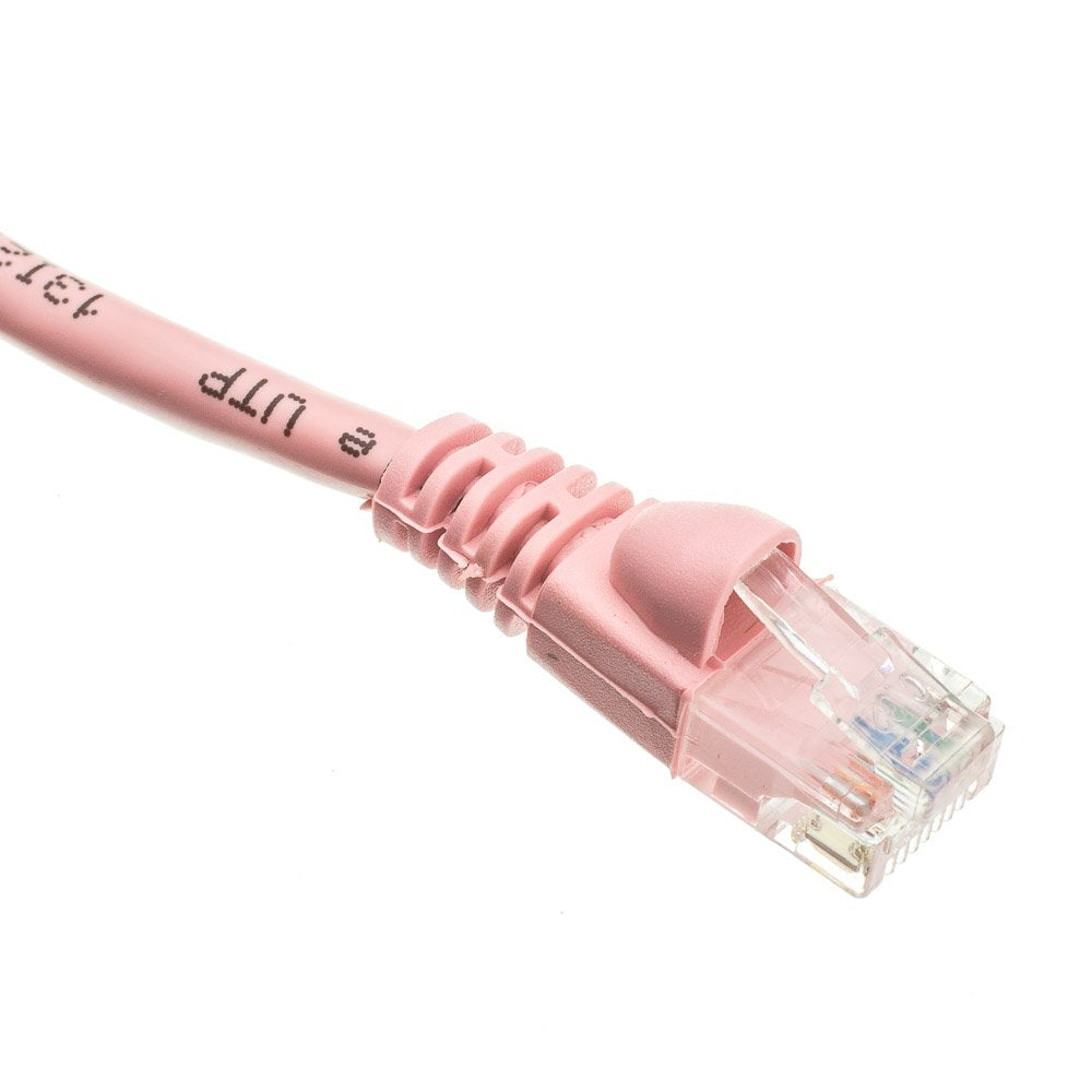 Cat5E Pink Ethernet Patch Cable, Snagless/Molded Boot, 7 Foot