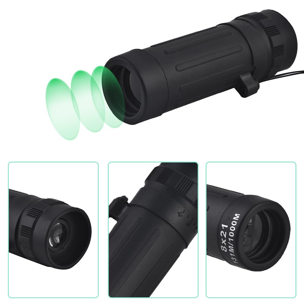 Joyzan Monocular Telescope, 8X Handheld Wide Angle Telescope Spotting Scope Wildlife Observers Eyepiece Compact Monocular Hd For