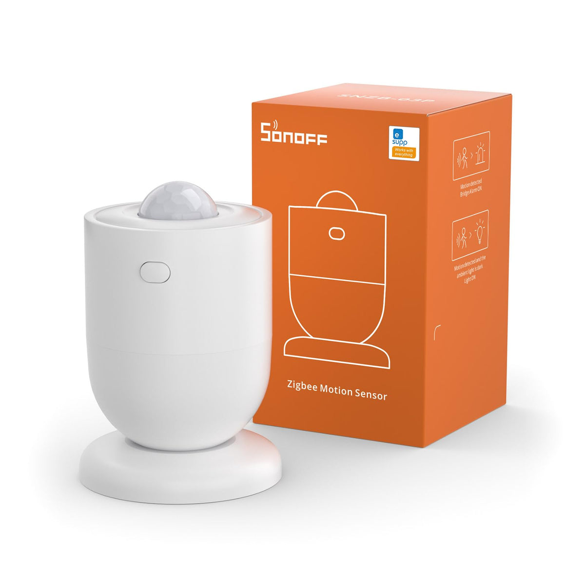 Sonoff Snzb 03P Zigbee Motion Sensor, 3 Year Battery Life, For Alert System And Automations Wireless Motion Detector, Sonoff Zig