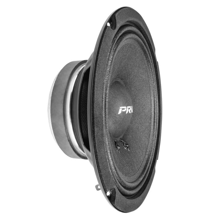 PRV AUDIO 6.5 Inch Car Speakers, 200 Watts, 4 Ohm, Model 6MB100-4, Black, Shallow Profile, Factory Replacement (Pair)