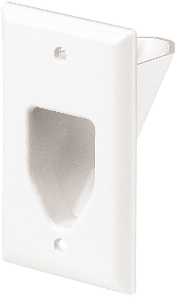 Eaton 35M1W Sp L 1 Gang Recessed Multimedia Cable Wall Plate, White