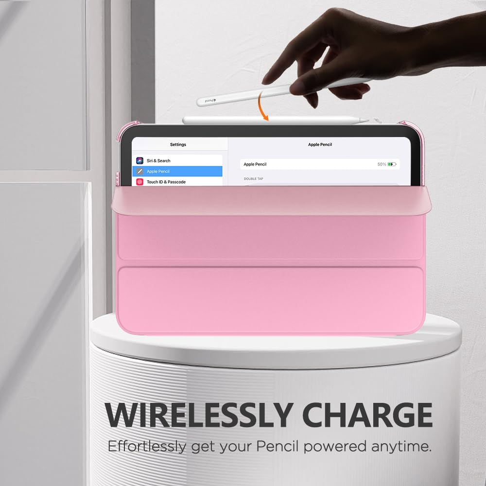 MoKo for iPad Mini 7 (A17 Pro) Case 2024,iPad Mini 6 Case 2021,8.3 inch iPad Mini 7th/6th Generation Case,Slim Lightweight Hard Back Shell Stand Cover for iPad Mini 2024 with Touch ID, Nosegay Pink