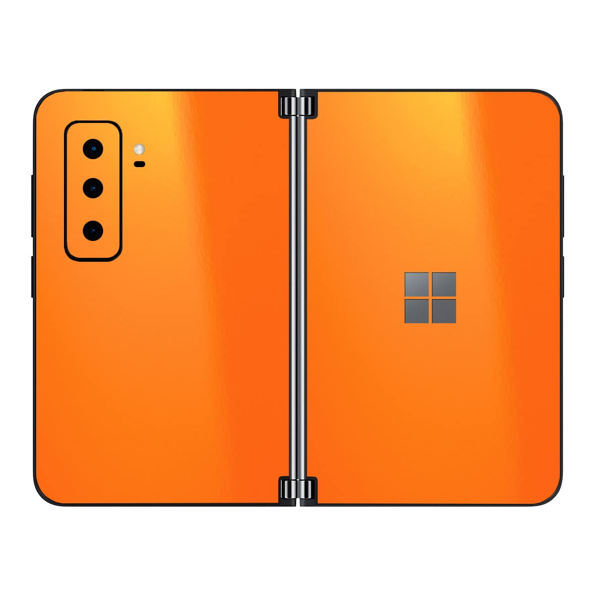 SopiGuard Sticker Skin for 2021 Microsoft Surface Duo 2 2nd Gen Edge-to-Edge Front and Rear Panels Vinyl Decal (Gloss Orange)