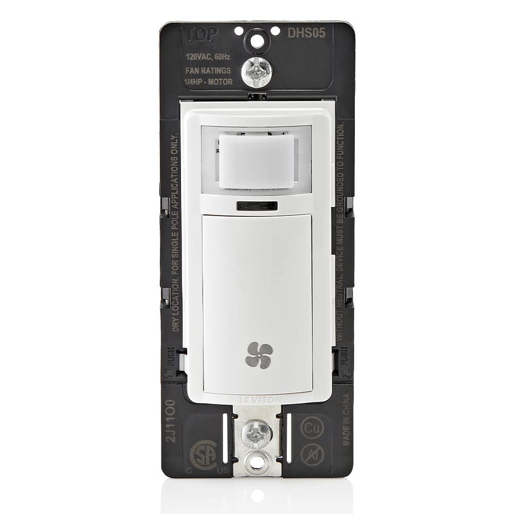 Leviton Dhs05 1Lw Humidity Sensor Switch For Bathroom Exhaust Fan, Automate Ventilation, Air Circulation, Moisture Control,  Hp,