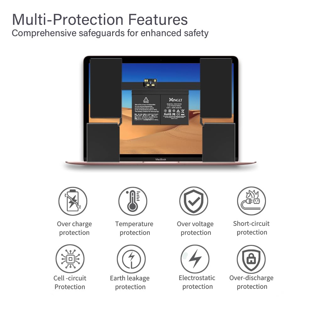 Xinglt A1534 A1705 Battery, A1527 A1705 Replacement Battery Compatible With Macbook 12 Inch Retina Laptop A1534 A1705(Early 2015