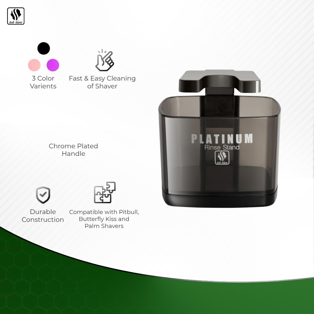 Skull Shaver Platinum Rinse Stand For Pitbull, Butterfly Kiss And Palm Electric Shavers (Black)