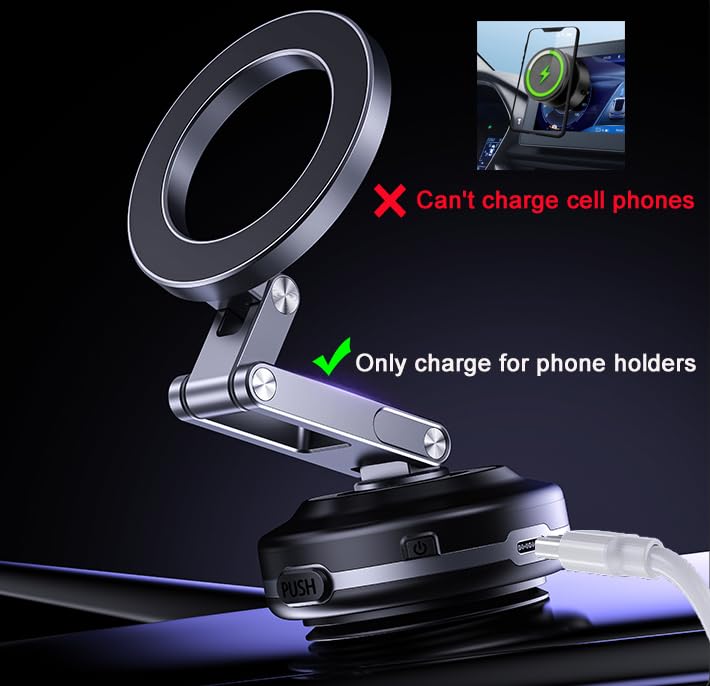 Zcchesong Upgraded Three Axis Adjustable Electric Vacuum Suction Phone Holder,360 Rotation Suction Phone Mount Hands-Free Phone