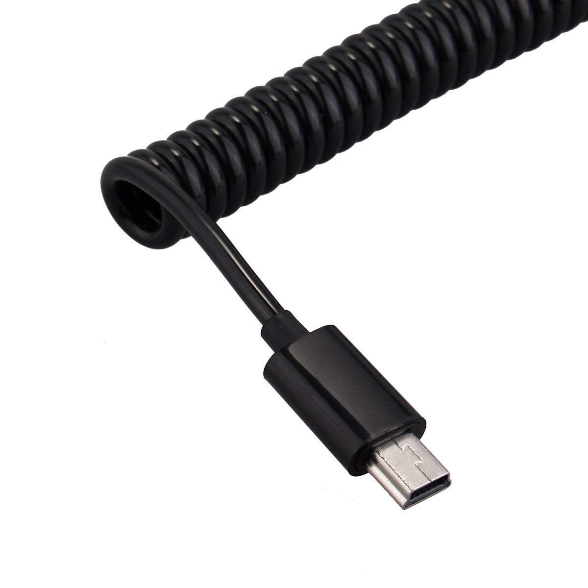 Usb 2.0 Type A Male To Mini Expansion Spring Coiled Cable 4-36Inch Standard Spiral Flexible Extension For Printers, Cameras, Mou