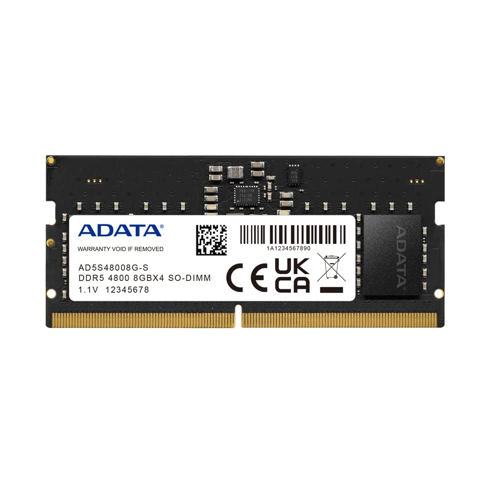 ADATA Premier 8GB (1x8GB) DDR5 4800MHz CL40 PC5-38400 262-Pin SODIMM Memory RAM Single Pack(AD5S48008G-S