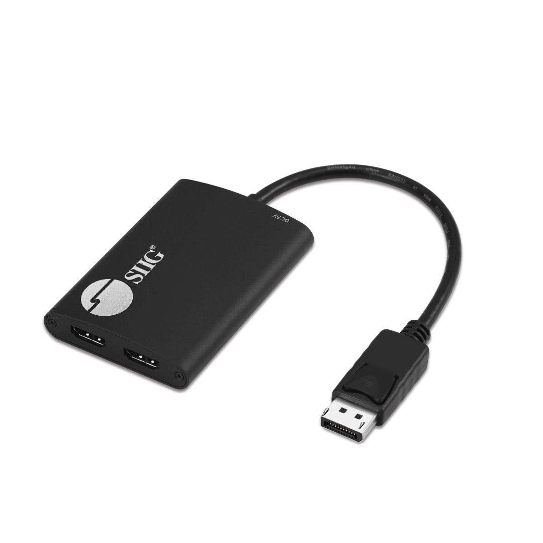 Siig Displayport 1.2 Mst Hub To 2 Port Hdmi Displays   Dp 1.2 To Dual Hdmi Displays, Up To 4K@60Hz, Mirror Mode, Extended Displa