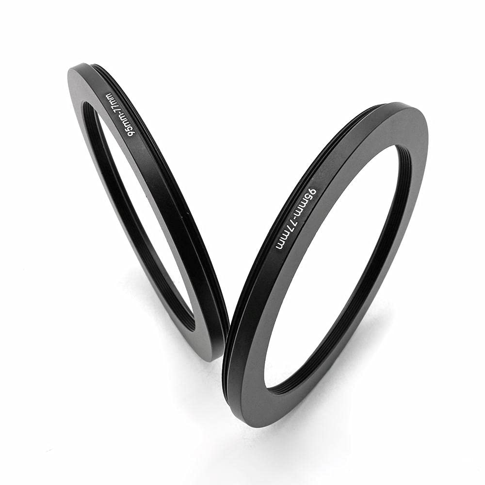 95 To 77Mm Metal Step Rings, 95Mm To 77Mm Step Down Ring Filter Ring Adapter For 95Mm Camera Lens & 77Mm Uv Cpl Nd Filters Hoods