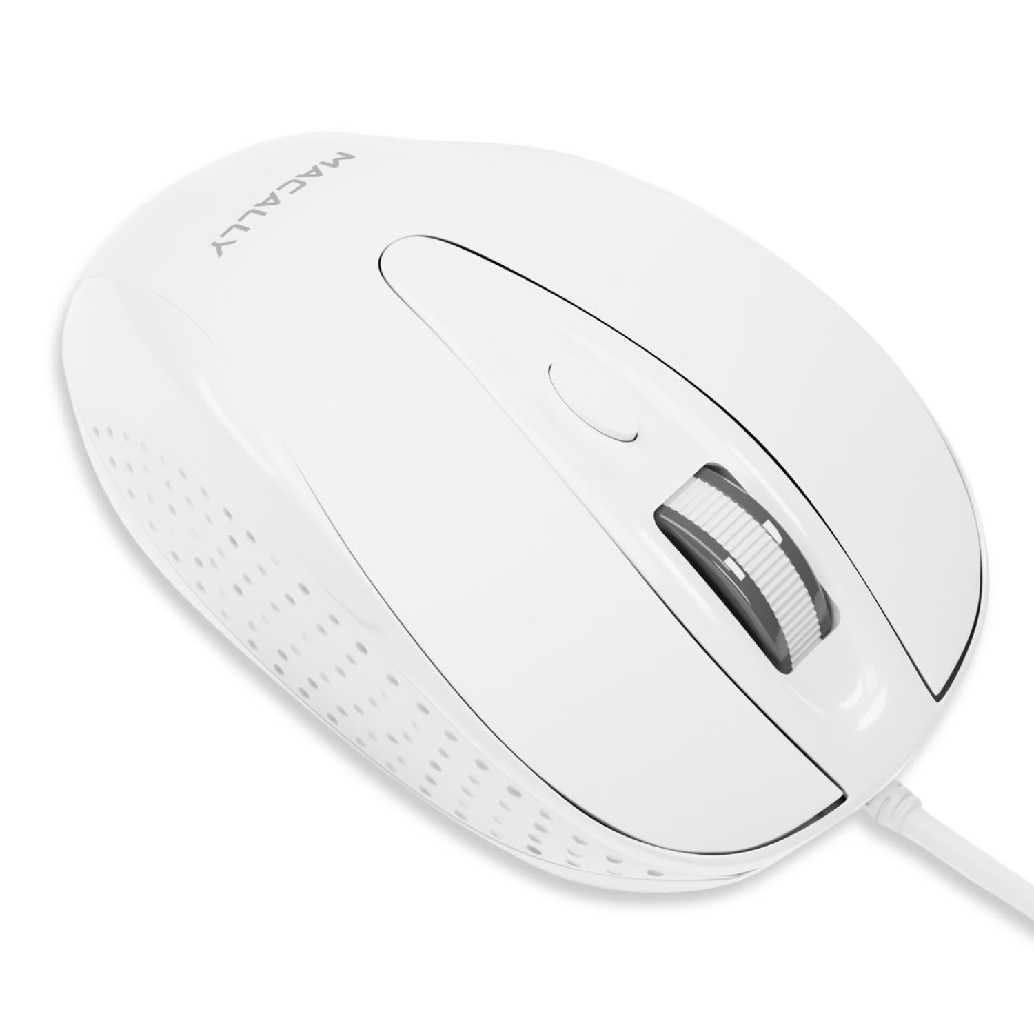 Macally USB Wired Mouse with 3 Button, Scroll Wheel, & 5 Foot Long Cord, USB Mouse for Laptop and Desktop, Computer Mouse Wired 
