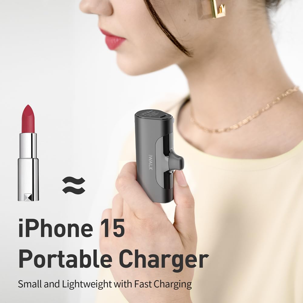 Iwalk Portable Charger For Iphone 15 Usb C Small Power Bank 20W 4500Mah Fast Charging Battery Pack Compatible With Iphone 15/15