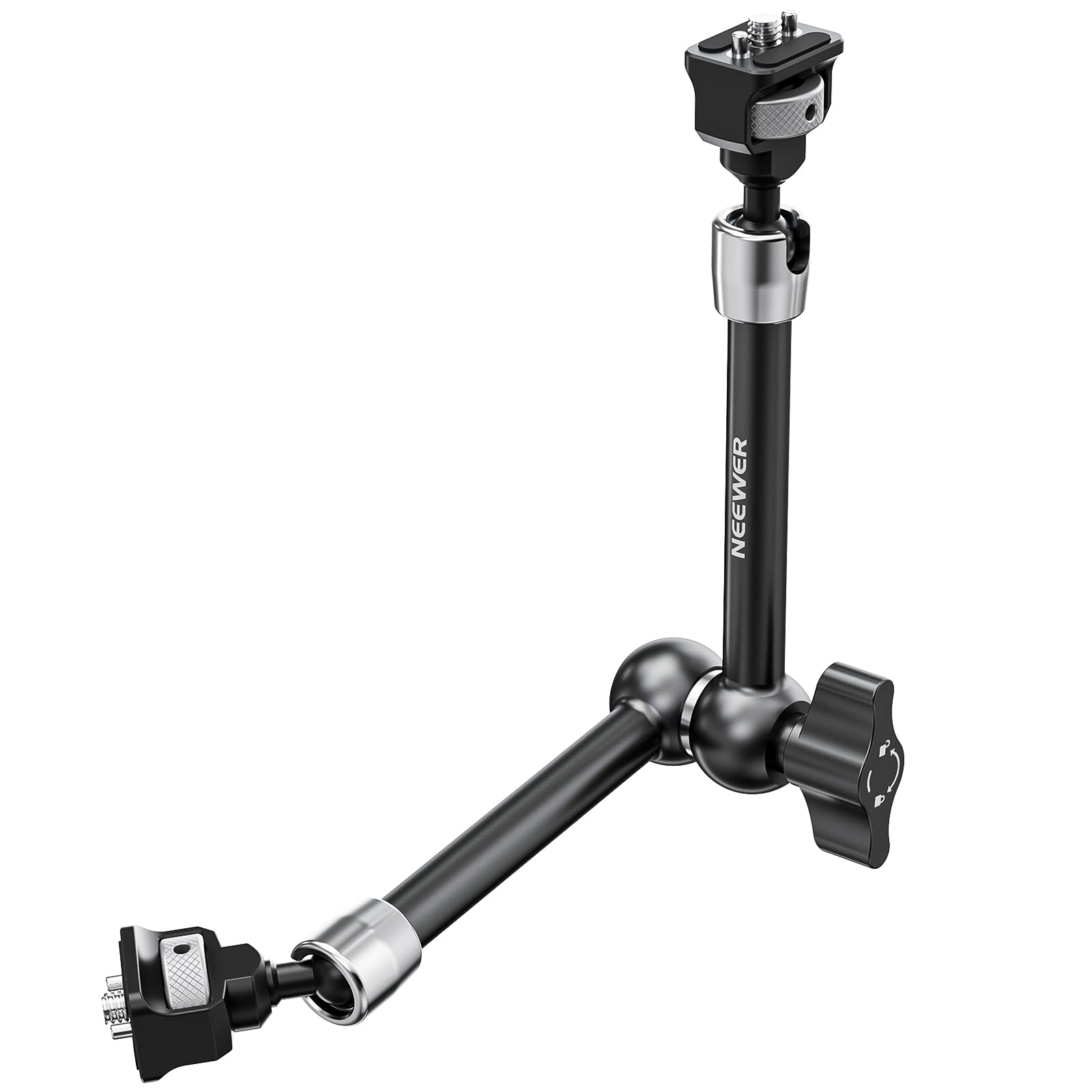 Neewer 11'' Articulating Magic Arm With 360 Ball Heads & Locating Pins For Arri, Camera Monitor Mount With 1/4'' Screws For Dslr