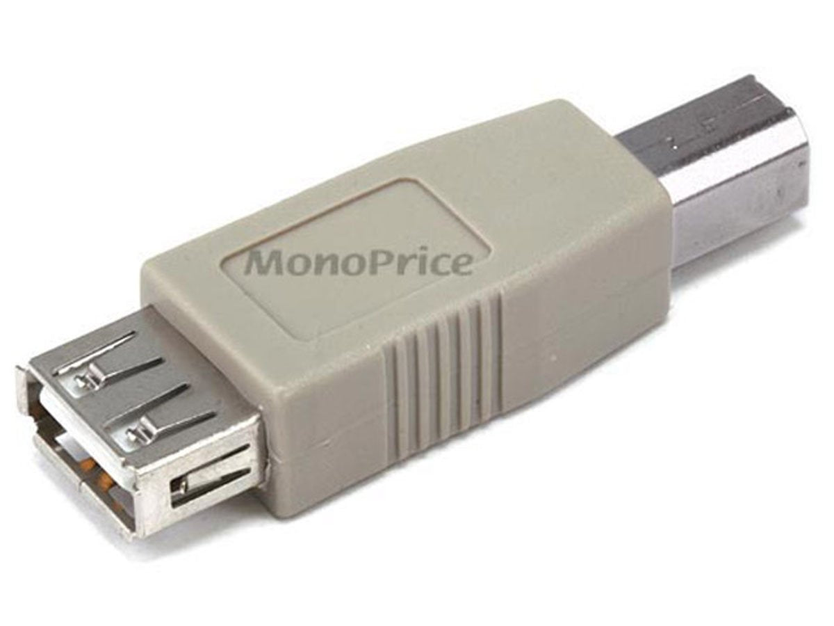 Monoprice Usb 2.0 Type A Female To Type B Male Adaptor   Passive, Beige