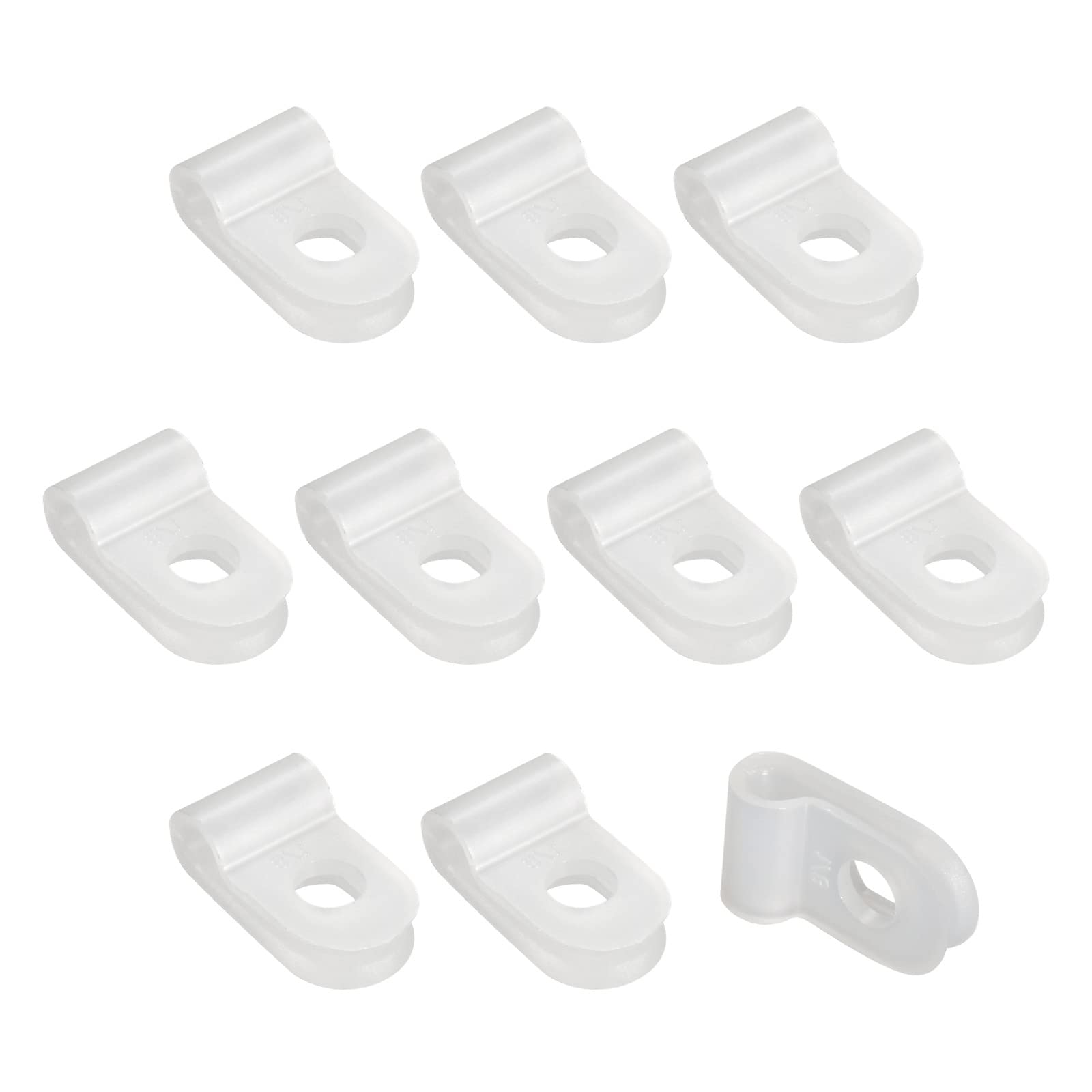 Rebower RType Cable Clamp Neat Management Clip, [For Wire, Cable, Rope]  3.1Mm/White/50 Pcs