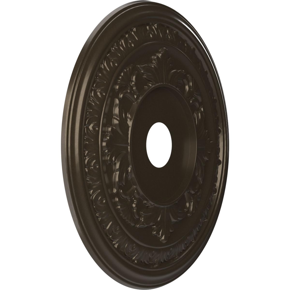 22Od X 3 1/2Id X 1P Baltimore Thermoformed Pvc Ceiling Medallion (Fits Canopies Up To 7 3/4), Metallic Dark Bronze