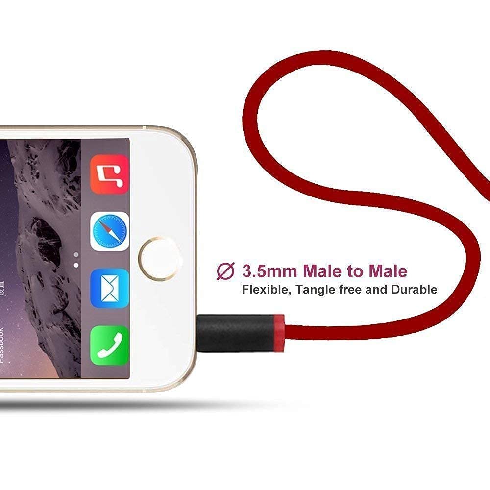 Koffmon 3.5Mm To Usb Cable Charger Cord Compatible With Beats By Dr.Dre Studio Solo Wireless Headphones (Red)