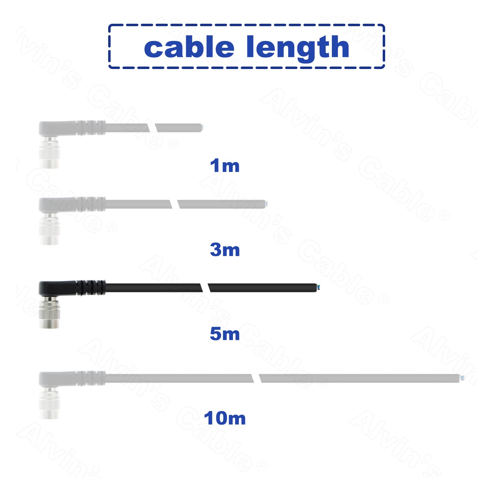 Alvin'S Cables High Flex Right Angle 6 Pin Hirose Female Hr10A 7P 6S Cable For Basler Gige Avt Ccd Camera 5M