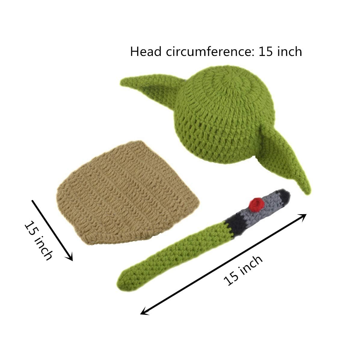 Spokki 3 Pcs Newborn Photography Prop Baby Hat Knit Handmade Cover Diaper Costume For Infant Boy Girl Princess Twins (0 6 Month)