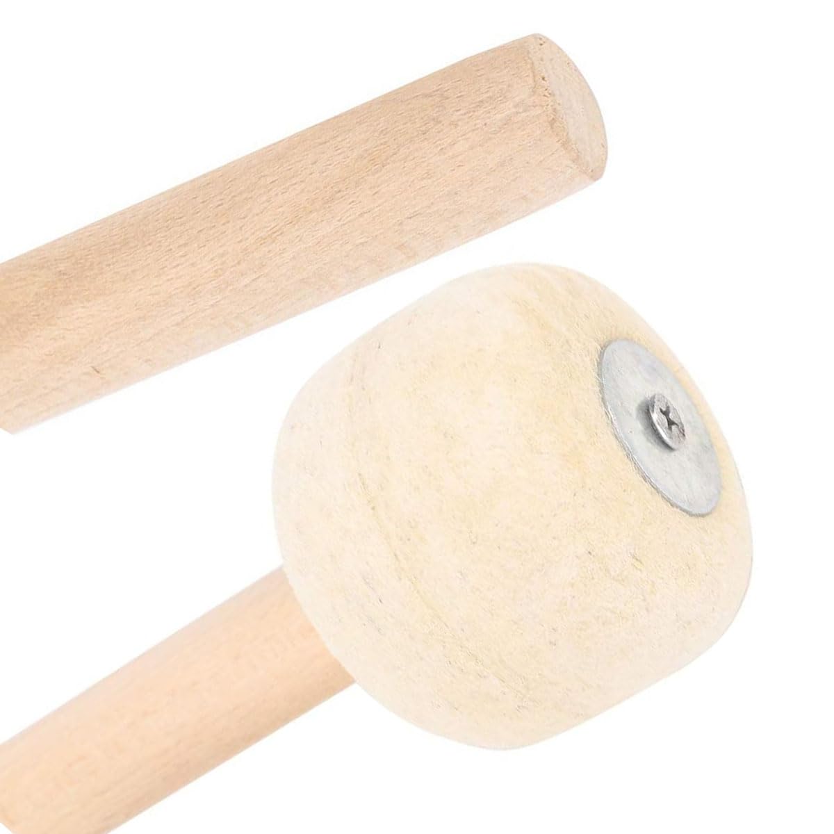 Tuoren Drum Mallet, Beige Felt Mallet Drum Stick Timpani Bass Percussion Mallets Snare Drum Sticks With Wooden Handle, Instrumen